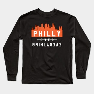 Philly over Everything - Black/Orange Long Sleeve T-Shirt